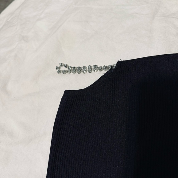 Zara Women Black Limitless Contour Collection Seamless Jewel Mini Skirt Sz M-L - Picture 7 of 9